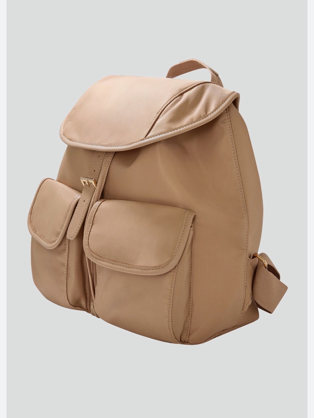 Year of Ours Nude Beige Nylon Backpack with Front Pockets